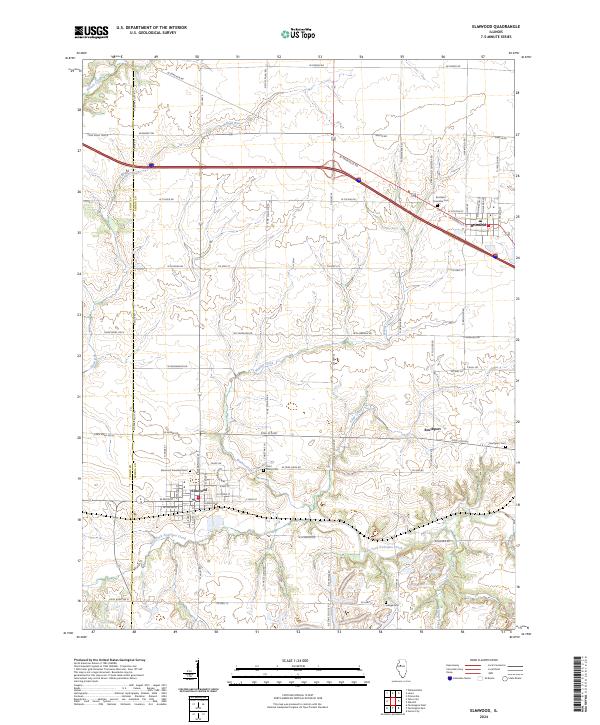 US Topo 7.5-minute map for Elmwood IL