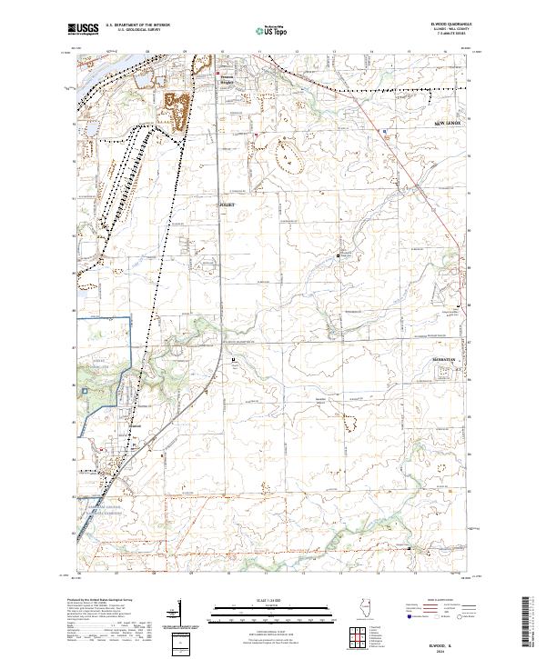 US Topo 7.5-minute map for Elwood IL