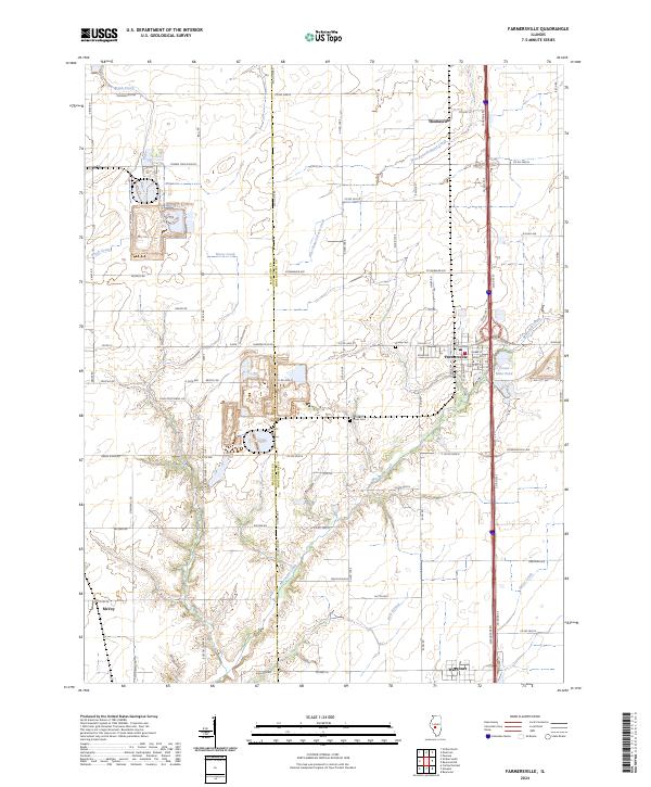 US Topo 7.5-minute map for Farmersville IL