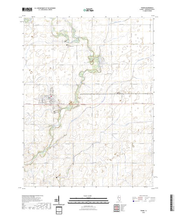 US Topo 7.5-minute map for Fisher IL