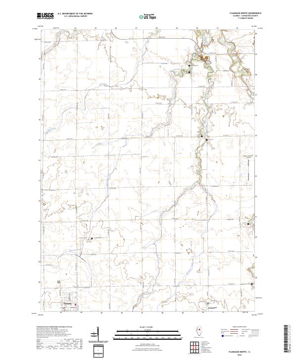 US Topo 7.5-minute map for Flanagan North IL