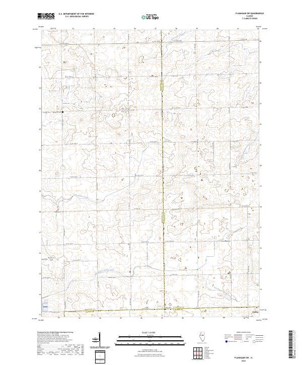 US Topo 7.5-minute map for Flanagan SW IL