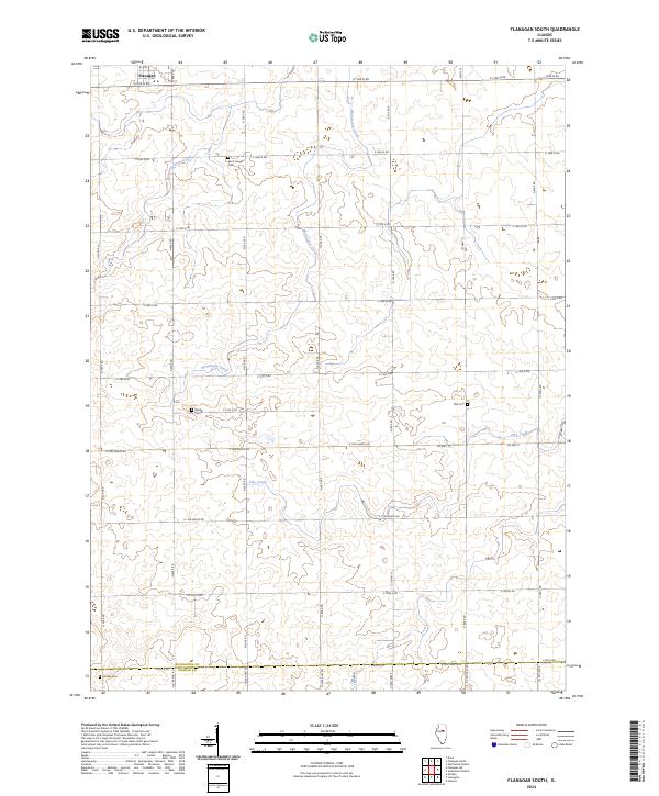 US Topo 7.5-minute map for Flanagan South IL