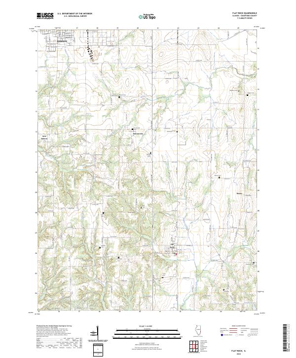 US Topo 7.5-minute map for Flat Rock IL