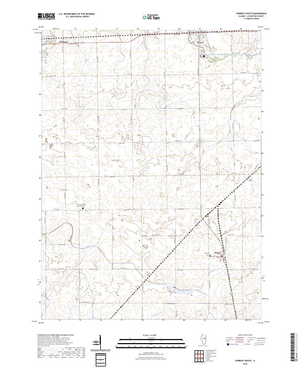 US Topo 7.5-minute map for Forrest South IL