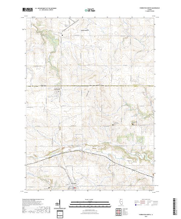 US Topo 7.5-minute map for Forreston North IL