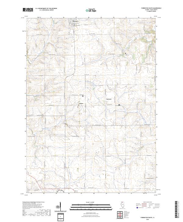 US Topo 7.5-minute map for Forreston South IL