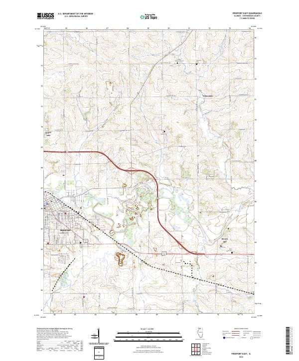 US Topo 7.5-minute map for Freeport East IL