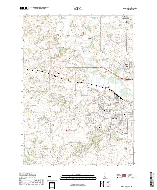 US Topo 7.5-minute map for Freeport West IL
