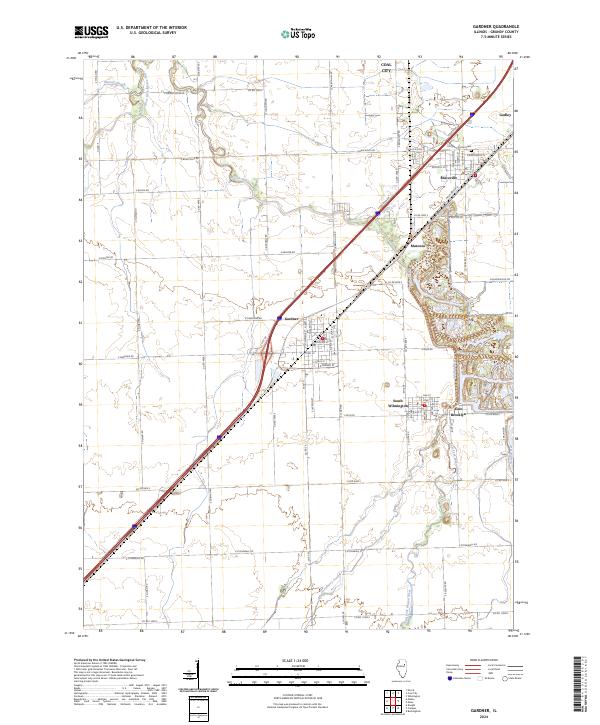 US Topo 7.5-minute map for Gardner IL