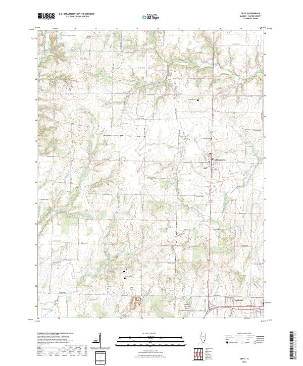 US Topo 7.5-minute map for Geff IL