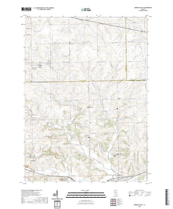 US Topo 7.5-minute map for German Valley IL