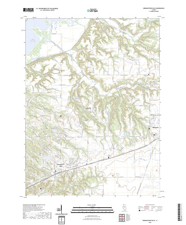 US Topo 7.5-minute map for Germantown Hills IL