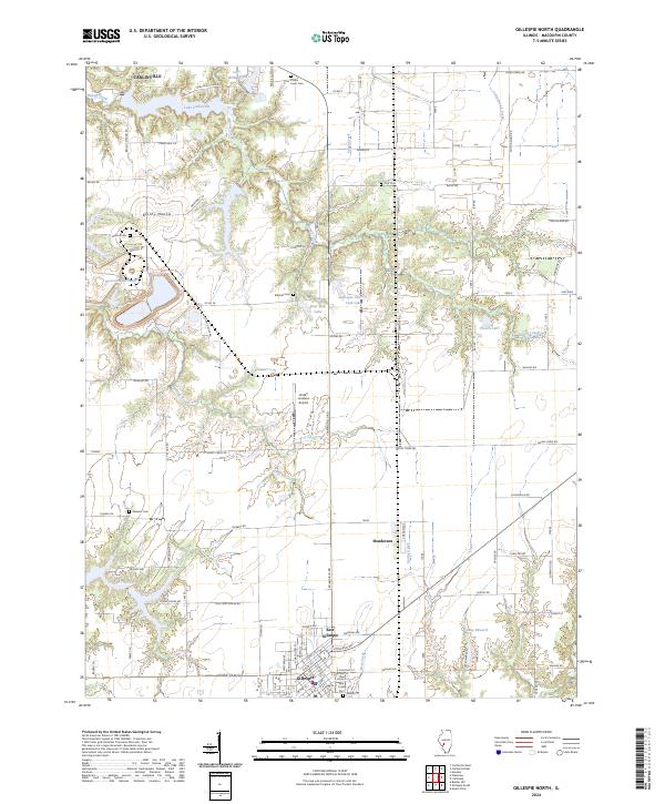 US Topo 7.5-minute map for Gillespie North IL