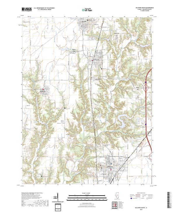US Topo 7.5-minute map for Gillespie South IL