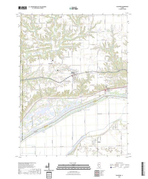 US Topo 7.5-minute map for Glasford IL