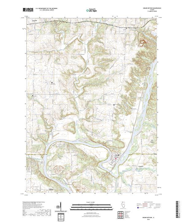 US Topo 7.5-minute map for Grand Detour IL