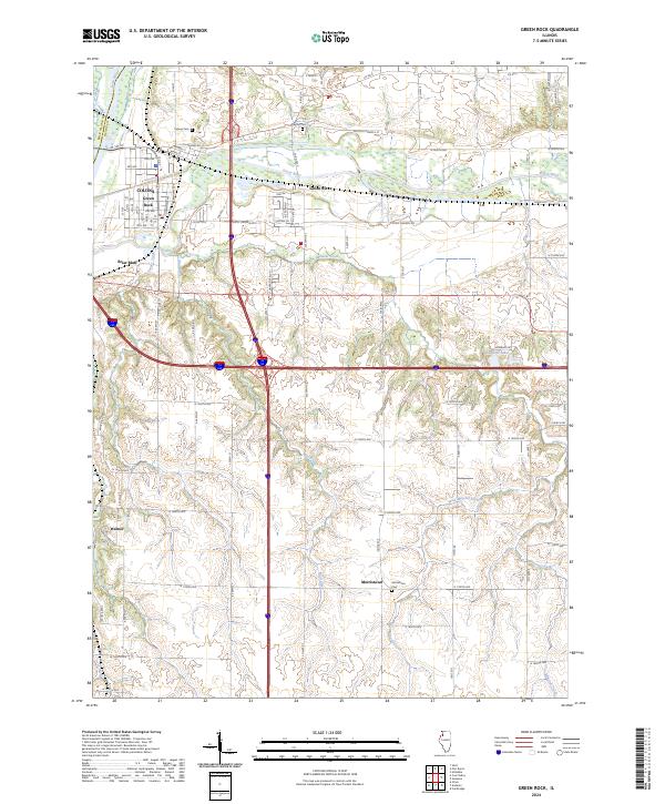 US Topo 7.5-minute map for Green Rock IL