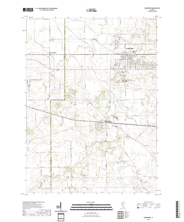 US Topo 7.5-minute map for Hampshire IL