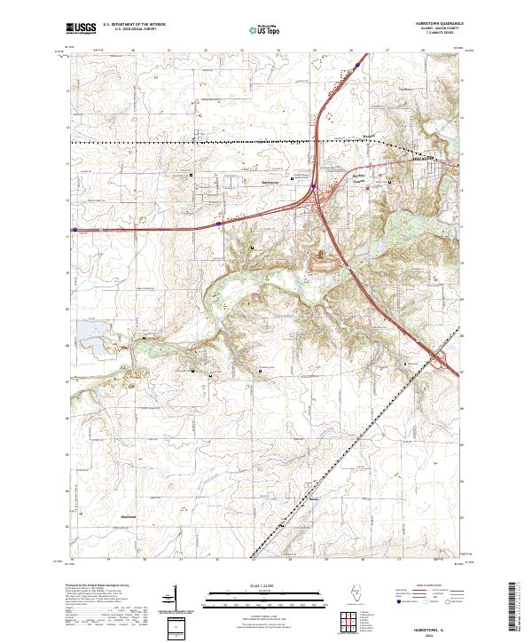 US Topo 7.5-minute map for Harristown IL