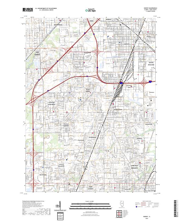 US Topo 7.5-minute map for Harvey IL