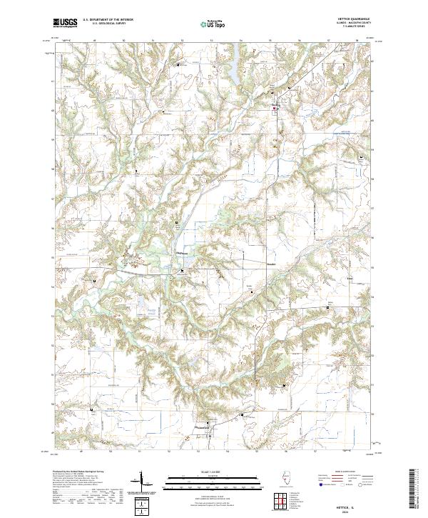 US Topo 7.5-minute map for Hettick IL