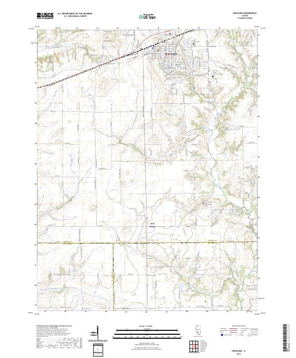 US Topo 7.5-minute map for Highland IL