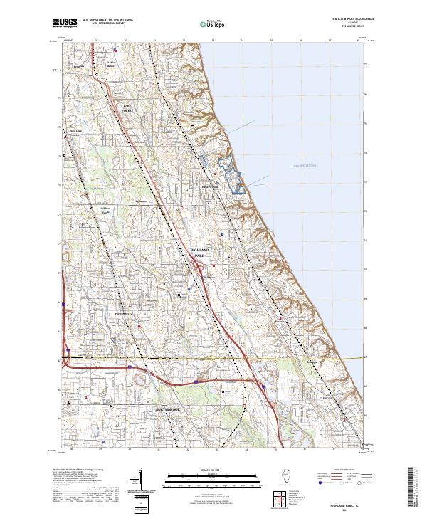 US Topo 7.5-minute map for Highland Park IL