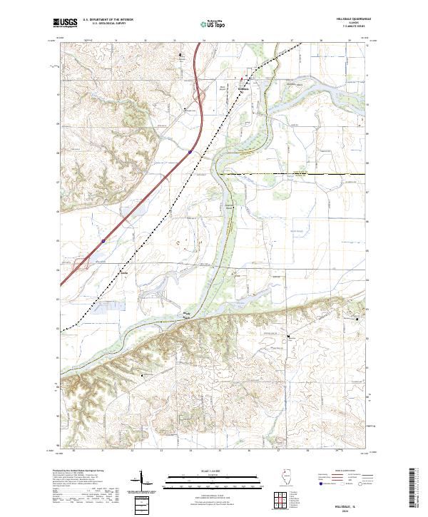 US Topo 7.5-minute map for Hillsdale IL