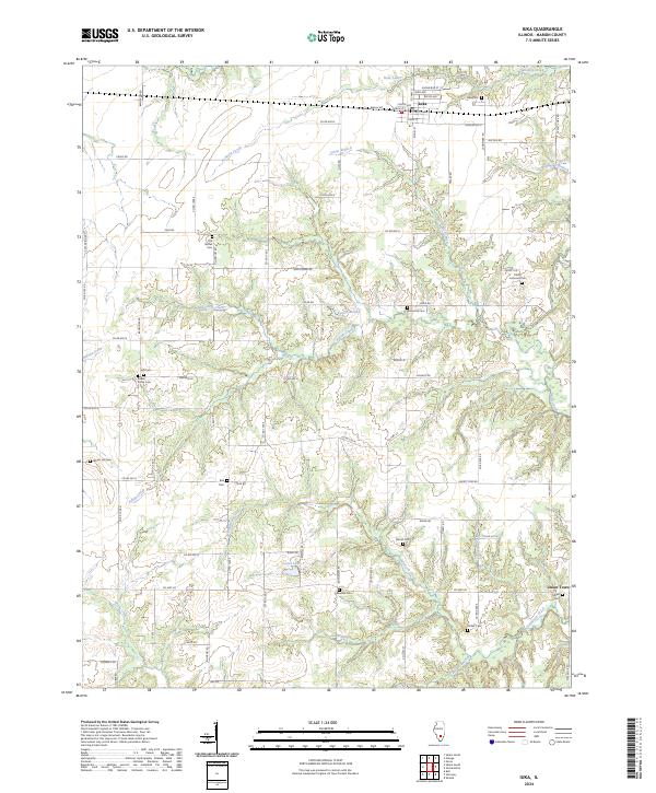 US Topo 7.5-minute map for Iuka IL