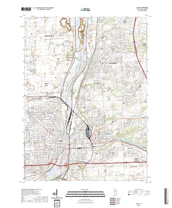 US Topo 7.5-minute map for Joliet IL