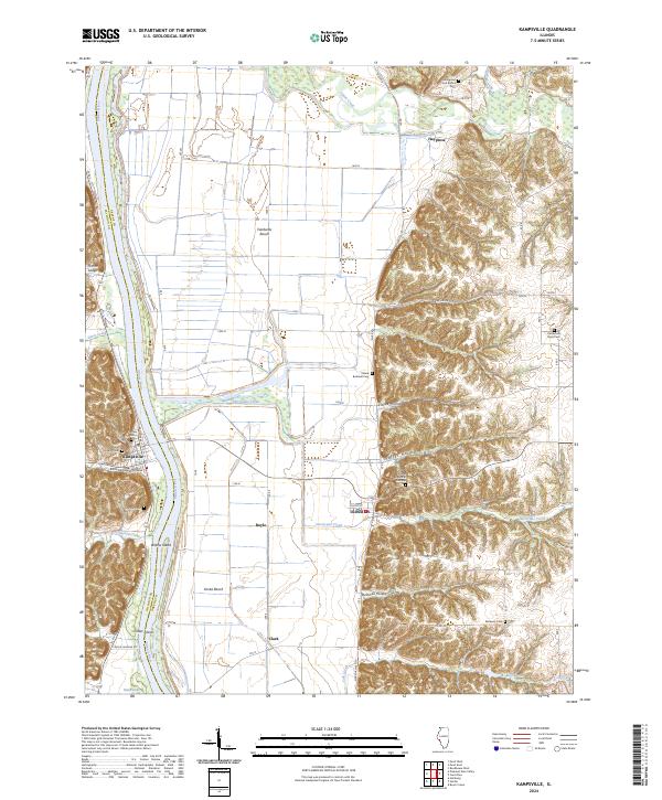 US Topo 7.5-minute map for Kampsville IL