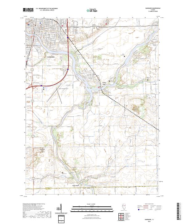 US Topo 7.5-minute map for Kankakee IL