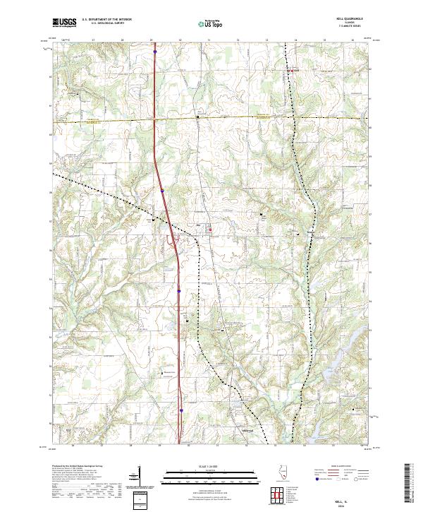 US Topo 7.5-minute map for Kell IL
