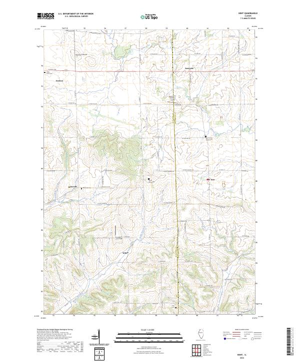 US Topo 7.5-minute map for Kent IL