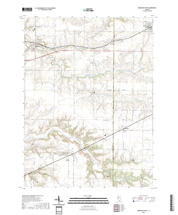 US Topo 7.5-minute map for Kirkwood West IL