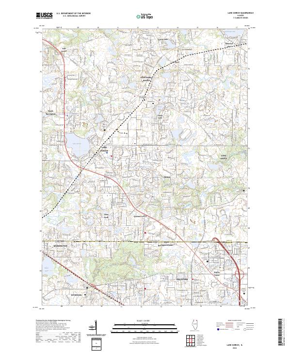 US Topo 7.5-minute map for Lake Zurich IL