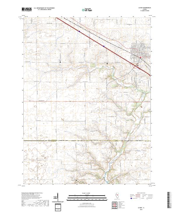 US Topo 7.5-minute map for Le Roy IL
