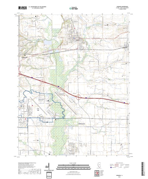 US Topo 7.5-minute map for Lebanon IL