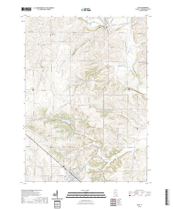 US Topo 7.5-minute map for Lena IL
