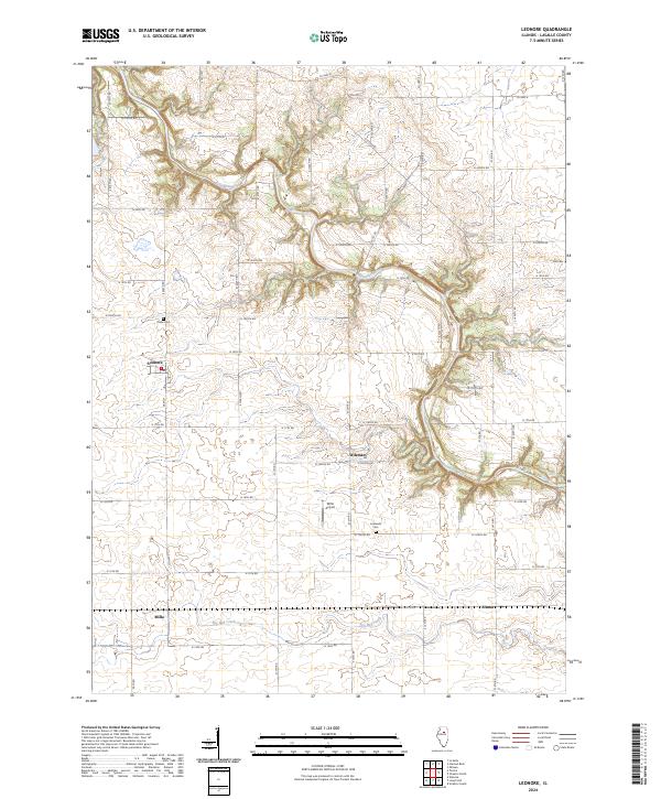 US Topo 7.5-minute map for Leonore IL