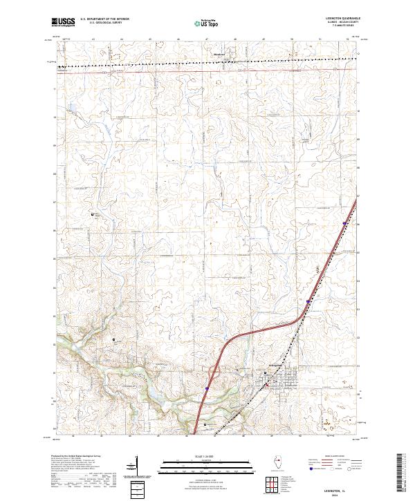 US Topo 7.5-minute map for Lexington IL