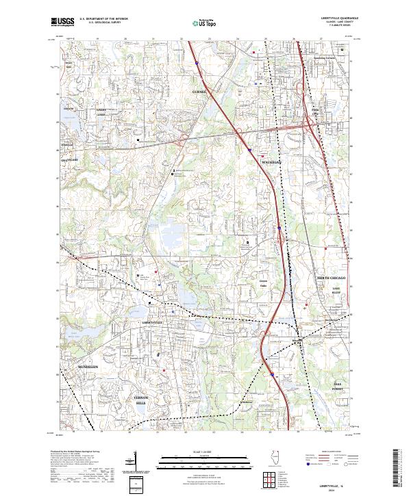 US Topo 7.5-minute map for Libertyville IL