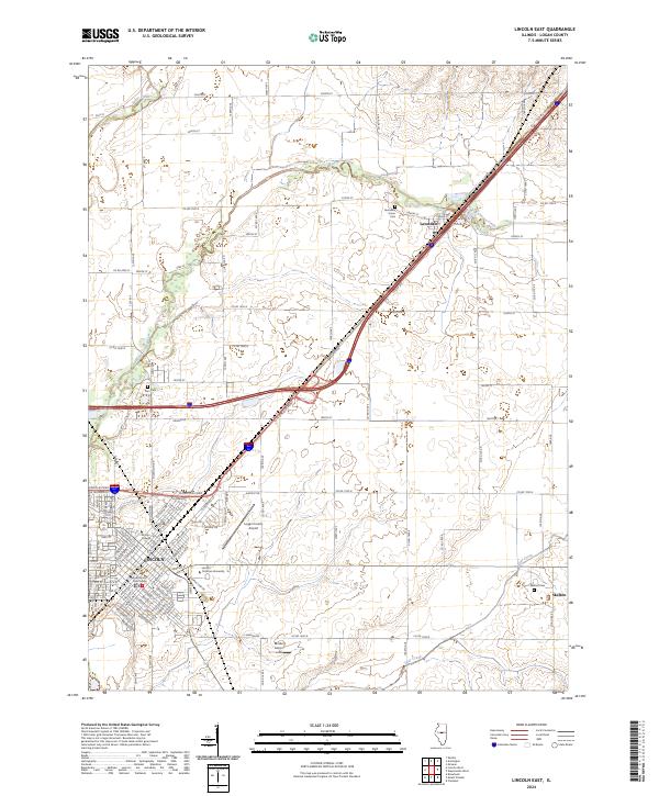 US Topo 7.5-minute map for Lincoln East IL