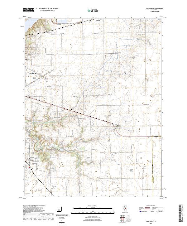 US Topo 7.5-minute map for Long Creek IL
