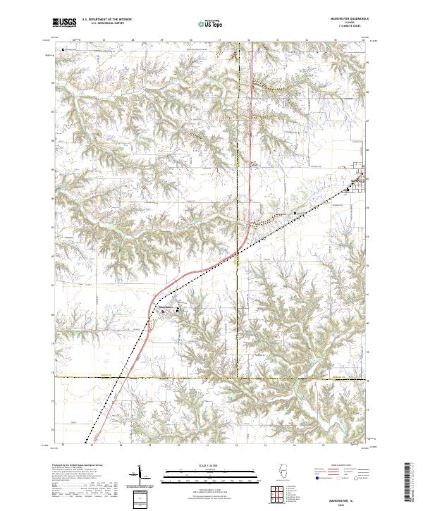 US Topo 7.5-minute map for Manchester IL