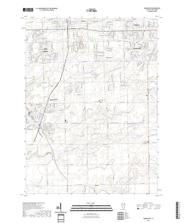 US Topo 7.5-minute map for Manhattan IL