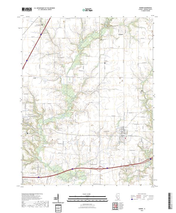 US Topo 7.5-minute map for Marine IL