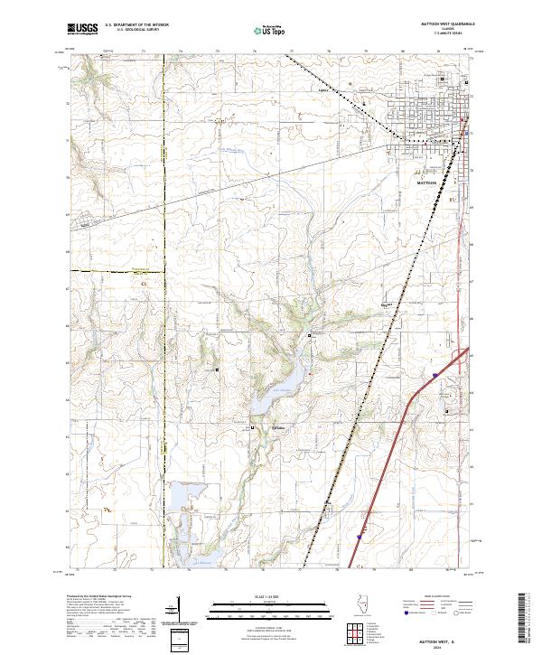 US Topo 7.5-minute map for Mattoon West IL