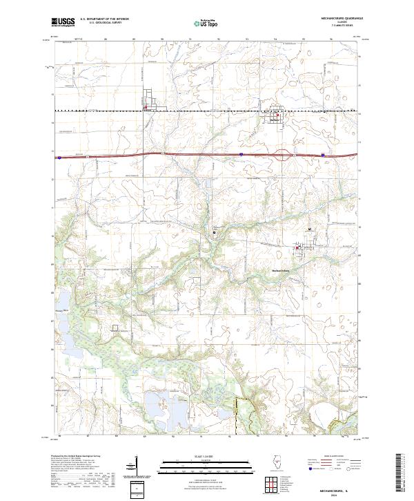 US Topo 7.5-minute map for Mechanicsburg IL